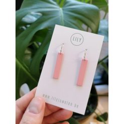Square roze oorring
