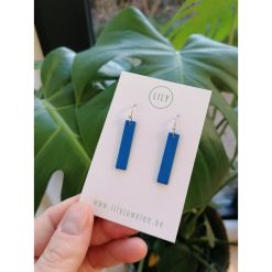 Oorring square blauw