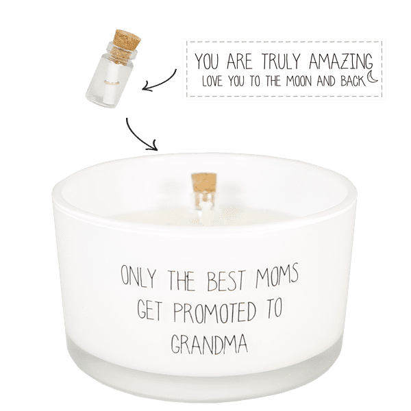 Kaars met flessenpost mama - oma