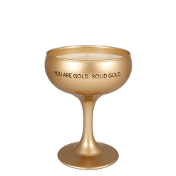 Kaars champagneglas  you are gold