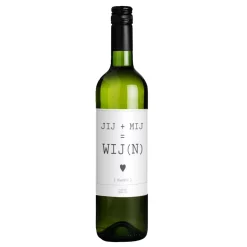 Wijnfles jij+ik=wijn