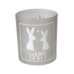 Theelichthouder paashaas 9x10cm