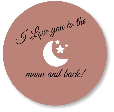 Muurcirkel love you to the moon and back