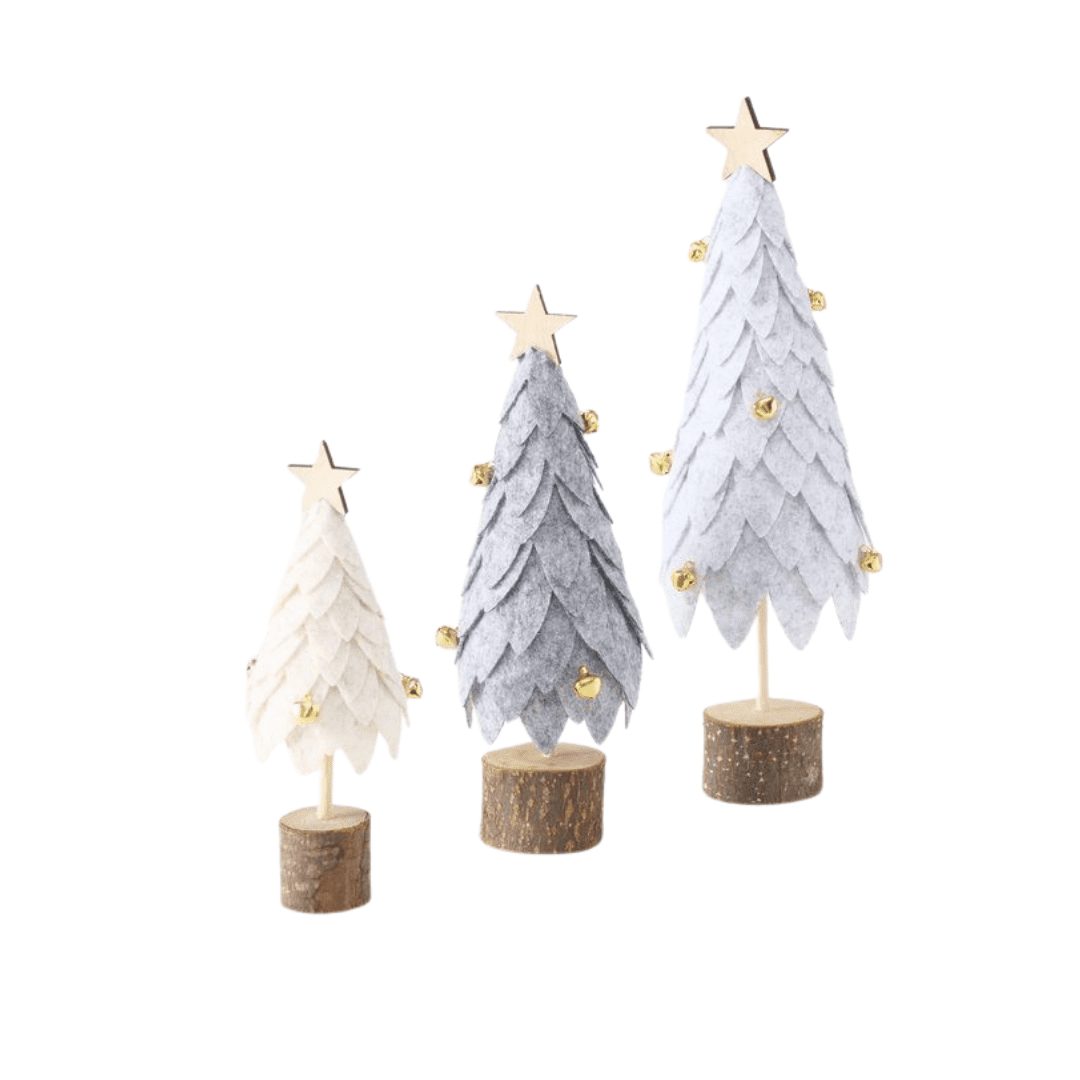 Set van 3 decoratieve kerstboompjes