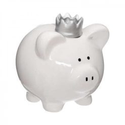 Spaarvarken  wit met kroon
