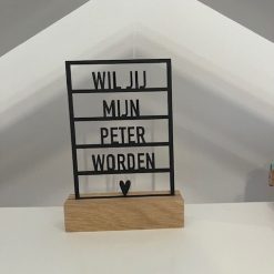 Kaarthouder met tekst peter