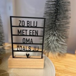 Kaart op houder - blij met een oma als jij