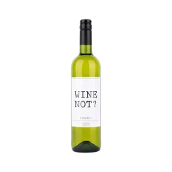 Witte wijn met tekst wine not 750ml