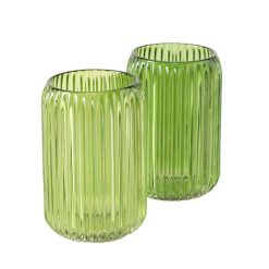 Boltze set van 2 theelichthouders groen. 2+1 gratis