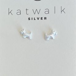 Zilveren oorring hond Katwalk Silver