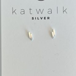 Zilveren oorring rechthoek Katwalk Silver