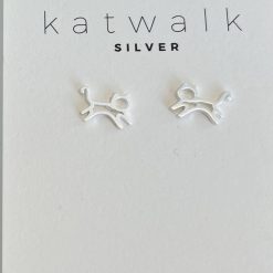 Zilveren oorring kat Katwalk Silver