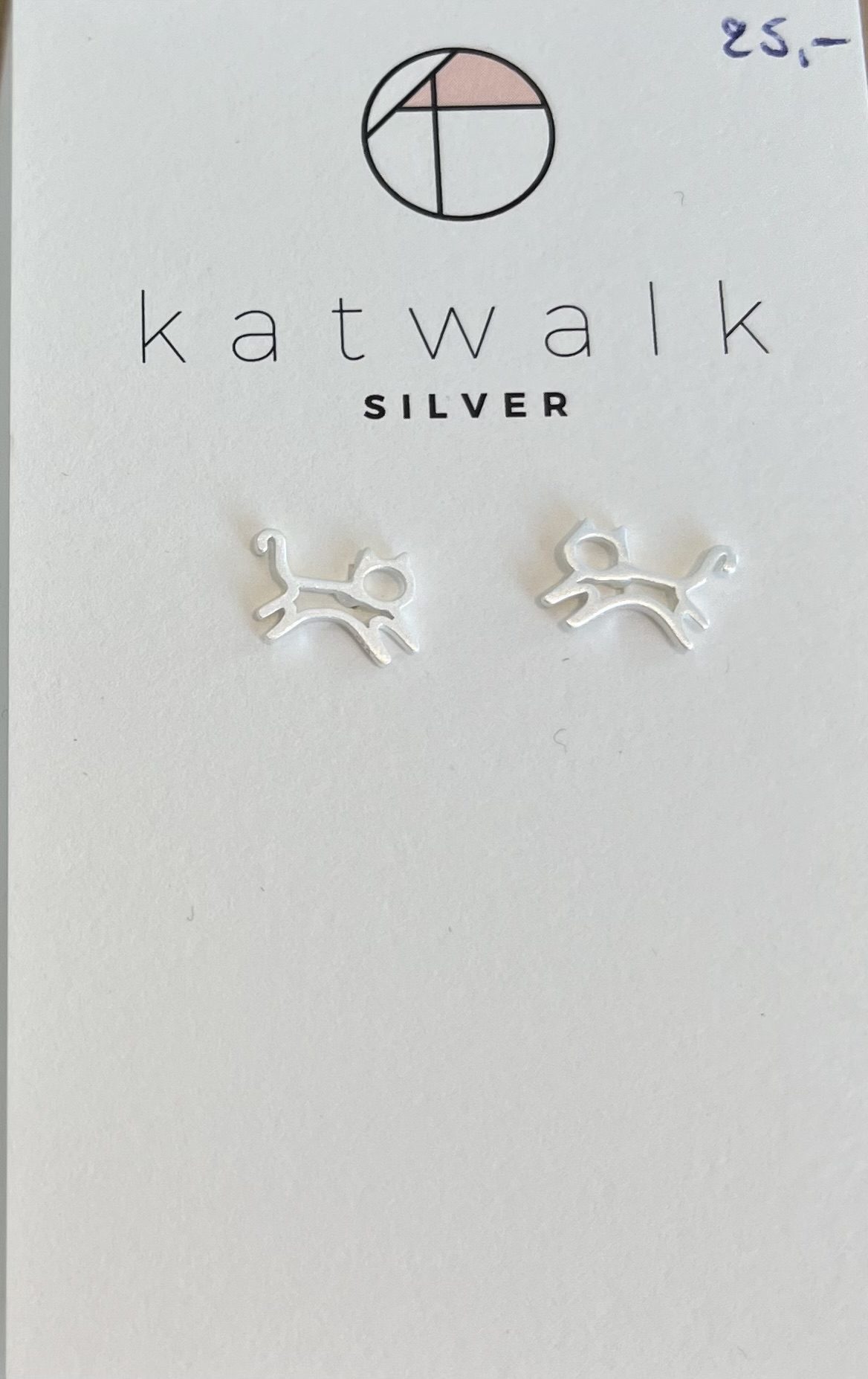 Zilveren oorring kat Katwalk Silver