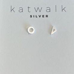 Zilveren oorring cirkel & driehoek Katwalk Silver
