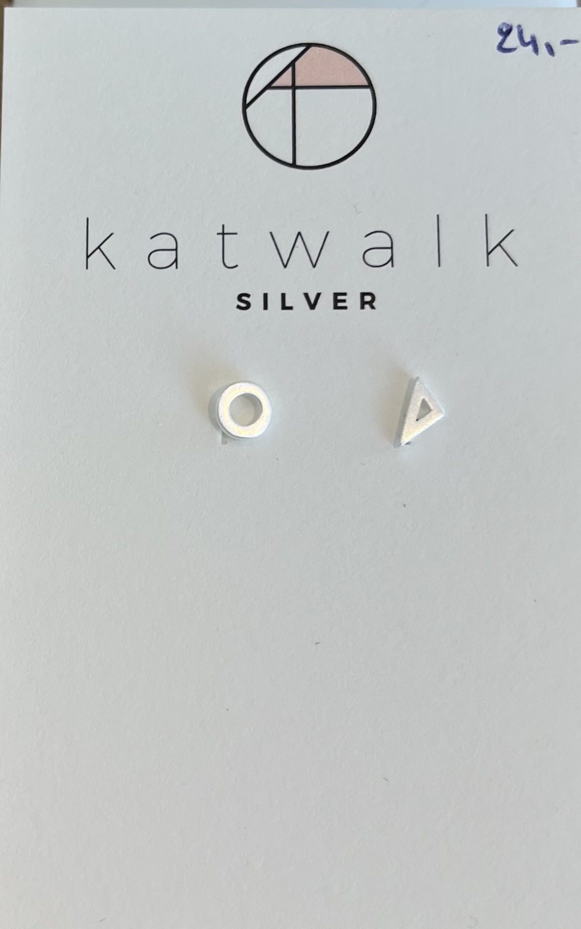 Zilveren oorring cirkel & driehoek Katwalk Silver