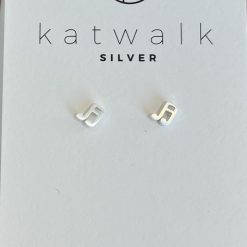 Zilveren oorring muzieknoot Katwalk Silver