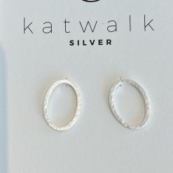 Zilveren oorring ovaal Katwalk Silver