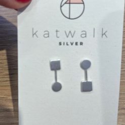 Zilveren oorring cirkel & vierkant Katwalk Silver