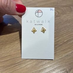 Zilveren oorring ruit Katwalk Silver