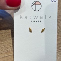 Zilveren oorring rechthoek Katwalk Silver