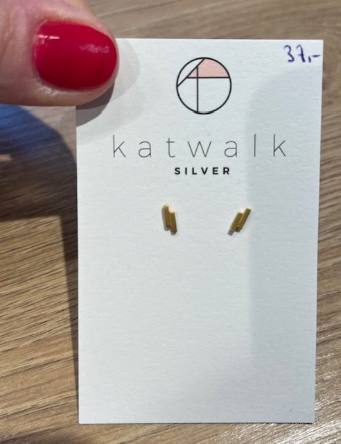 Zilveren oorring rechthoek Katwalk Silver