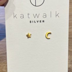 Zilveren oorring maan & ster Katwalk Silver