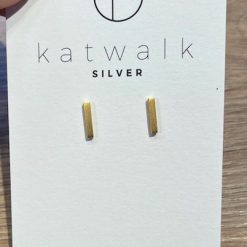 Zilveren oorring rechthoek Katwalk Silver