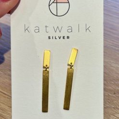 Zilveren oorring rechthoek van Katwalk Silver.