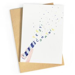 Wenskaart communie confetti - Studio Zwoane