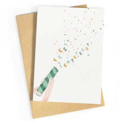 Wenskaart lentefeest confetti - Studio Zwoane