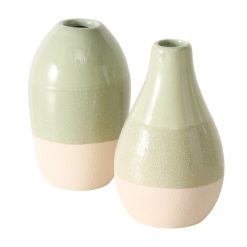 Set van 2 groene vaasjes Boltze 