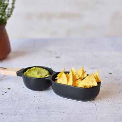 Aperitiefset met houten handvat - zwarte set