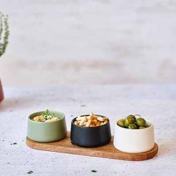 Aperitiefset met 3 potjes