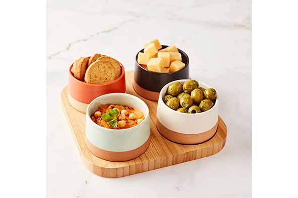 Aperitiefset met 4 potjes