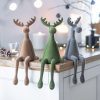 Zittend rendier groen  30cm