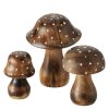 Houten paddenstoelen klein formaat ,  set van 3