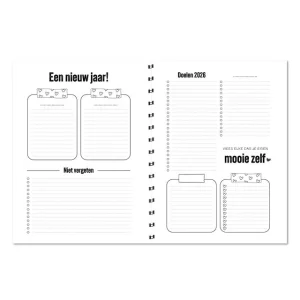 agenda 2026 horizontale schrijfrichting met gratis 3