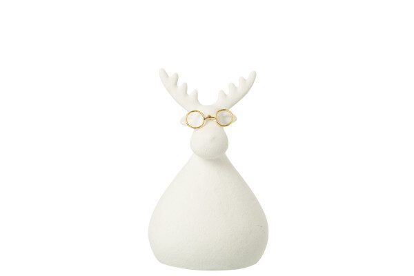 Rendier zittend met bril