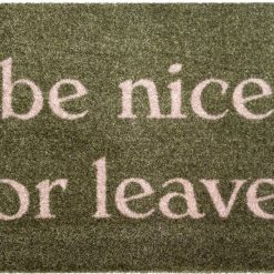Deurmat - be nice or leave  50x75cm