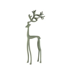 Groen metalen rendier (17×8×39 cm)