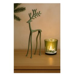 Alternative view of Groen metalen rendier (17×8×39 cm)