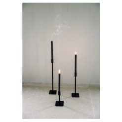 Kandelaar Leeff set van 3 in zwart aluminium