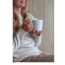 Alternative view of Witte mok met tekst “Smile” – 330 ml