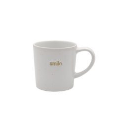 Witte mok met tekst “Smile” – 330 ml