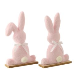 Konijn pluche roze 20x32cm 1 stuk