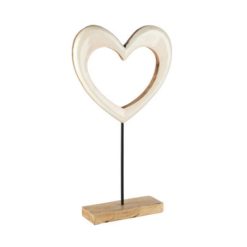 Wit hart op voet - 20x37cm
