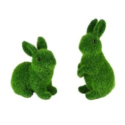 Set van 2 decoratieve konijntjes – groen