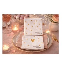 Alternative view of Papieren servetten met gouden hartjes – 17 cm (20 stuks)