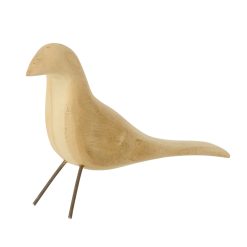 Vogel in hout en zwarte metalen pootjes