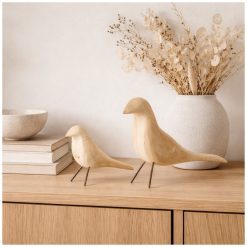 Alternative view of Houten vogel op metalen pootjes